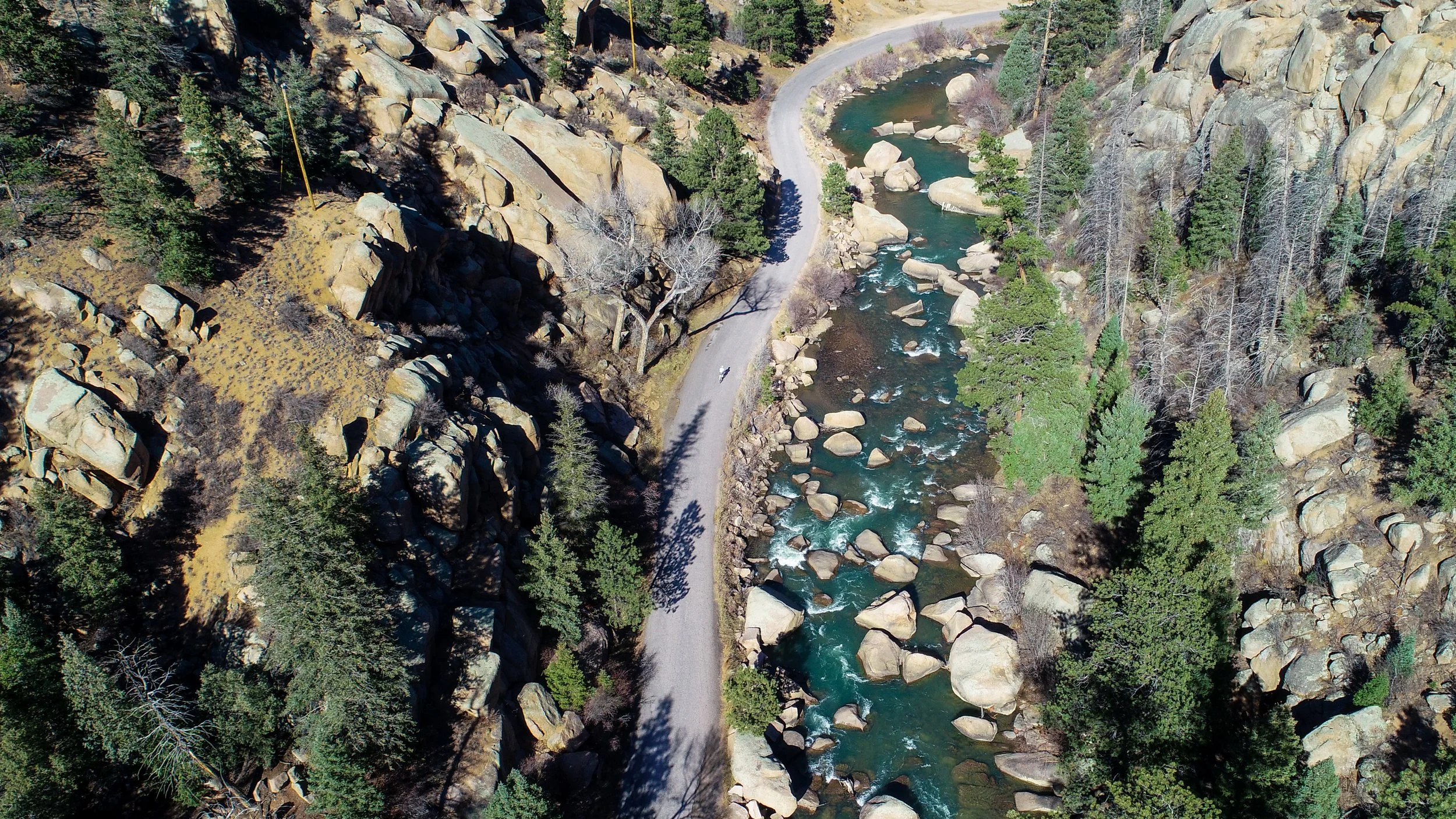 Drone aerial view of a Colorado mountain landscape