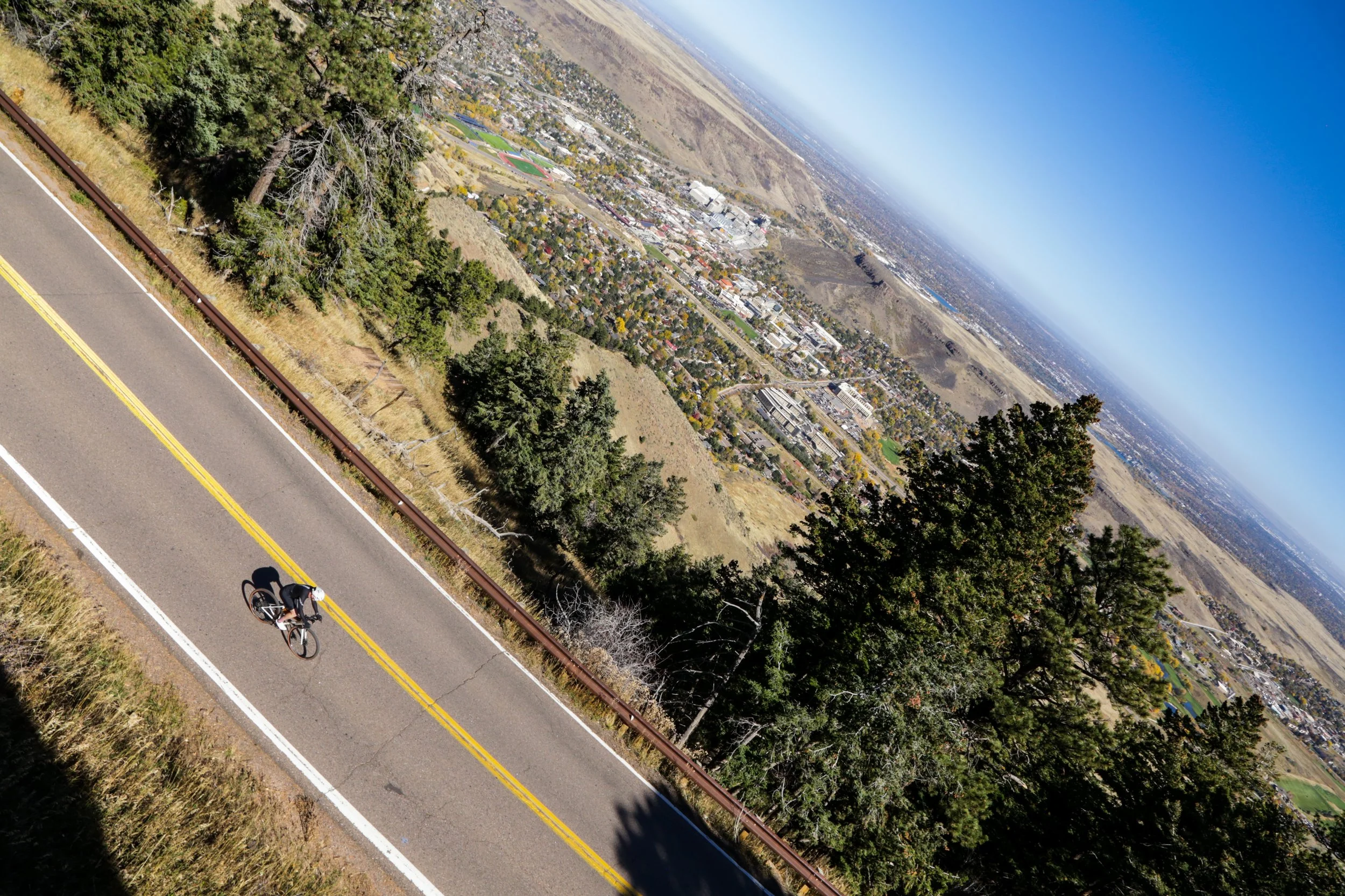Aerial view of Lookout Mountain with golden light