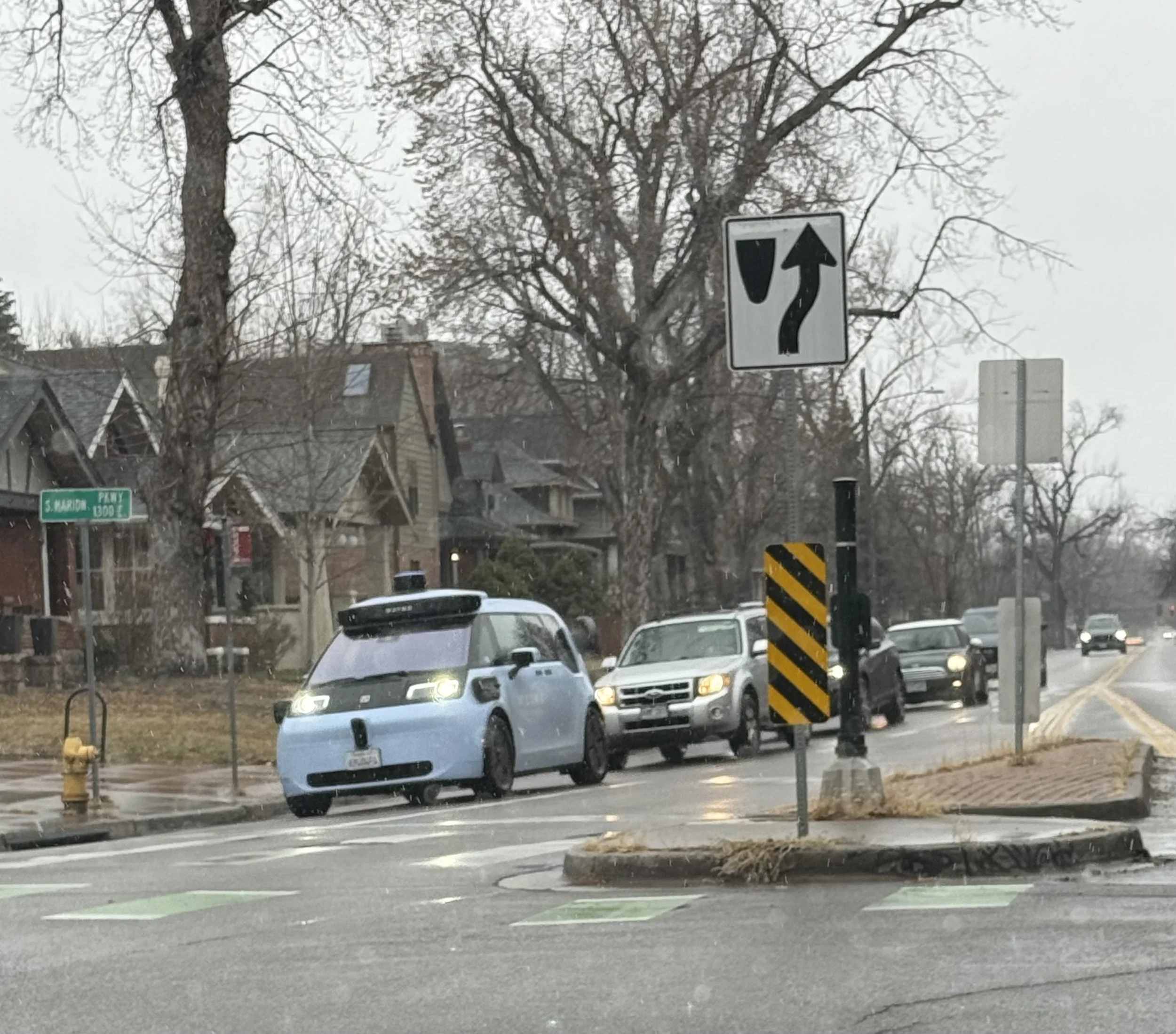 A Waymo autonomous vehicle on a Denver street